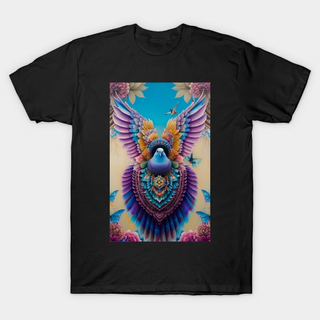 Floral Pigeon T-Shirt by JULCI